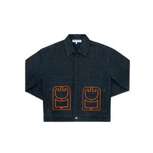 Les Bons Gars denim jacket Embroidered Dark XS